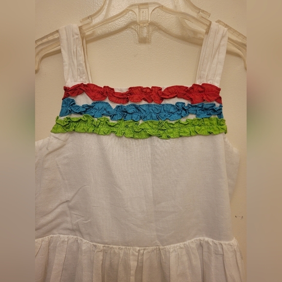 🥳HP! Rare Editions White Embroidered Ruffled Flower Summer Dress Size 6X - Picture 3 of 10